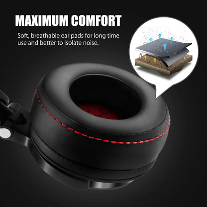 Professional Wired DJ Headphones – Over Ear with Mic & Hi-Res Audio