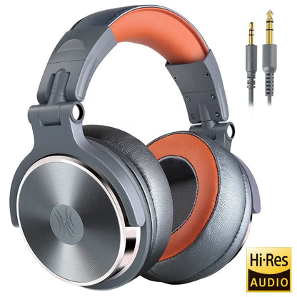 Professional Wired DJ Headphones – Over Ear with Mic & Hi-Res Audio