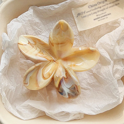 2 Pcs Marble Flower Hair Claw Clips – Cute Beach Hair Accessories