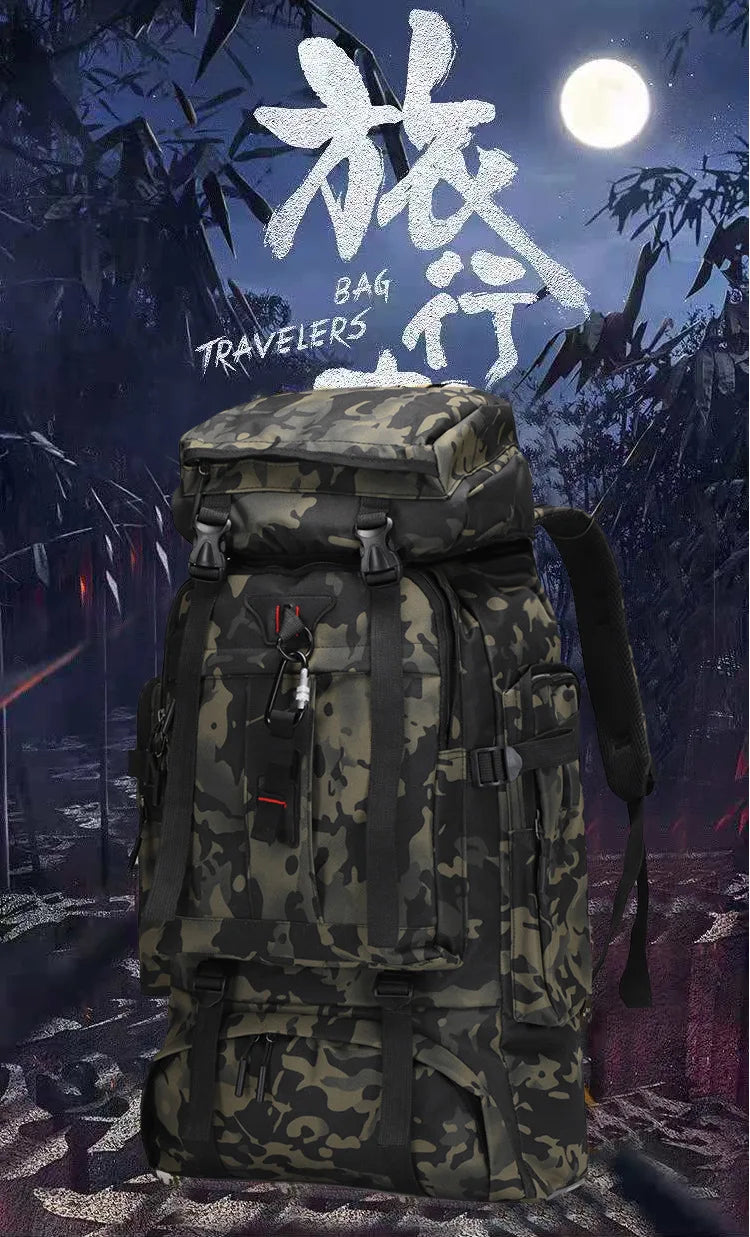 80L Large Capacity Waterproof Camouflage Outdoor Backpack