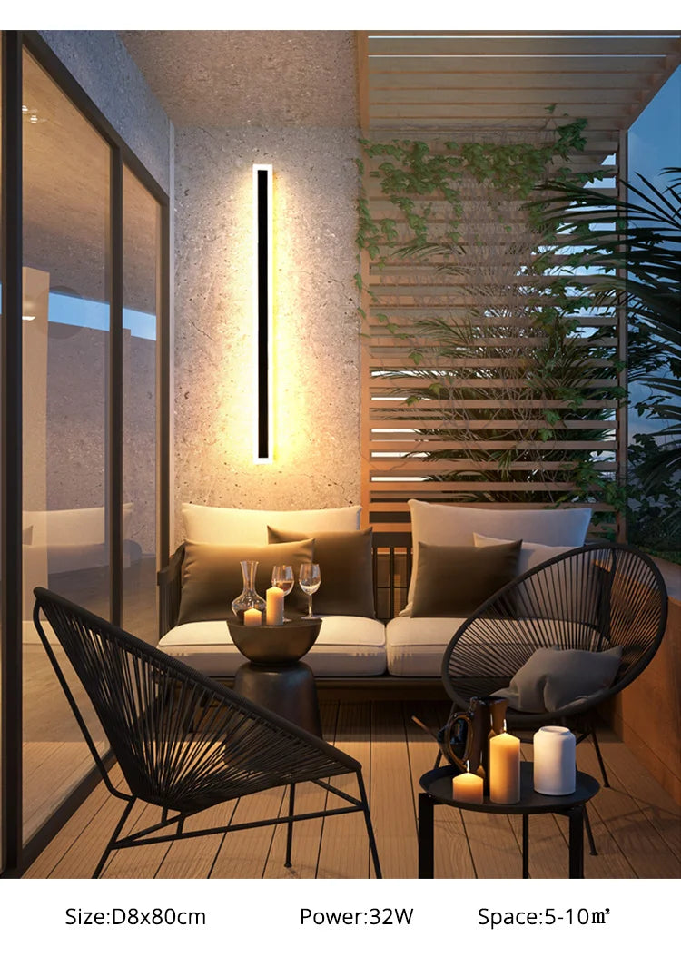 Outdoor Waterproof LED Wall Lights with Remote – Modern Dimmable