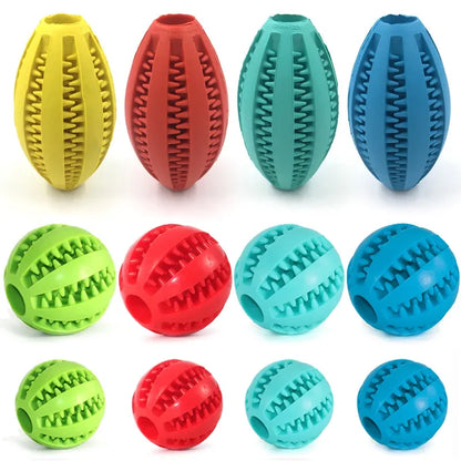 Dog Chew Toy Ball – Tough Rubber Teeth Cleaning Snack Ball