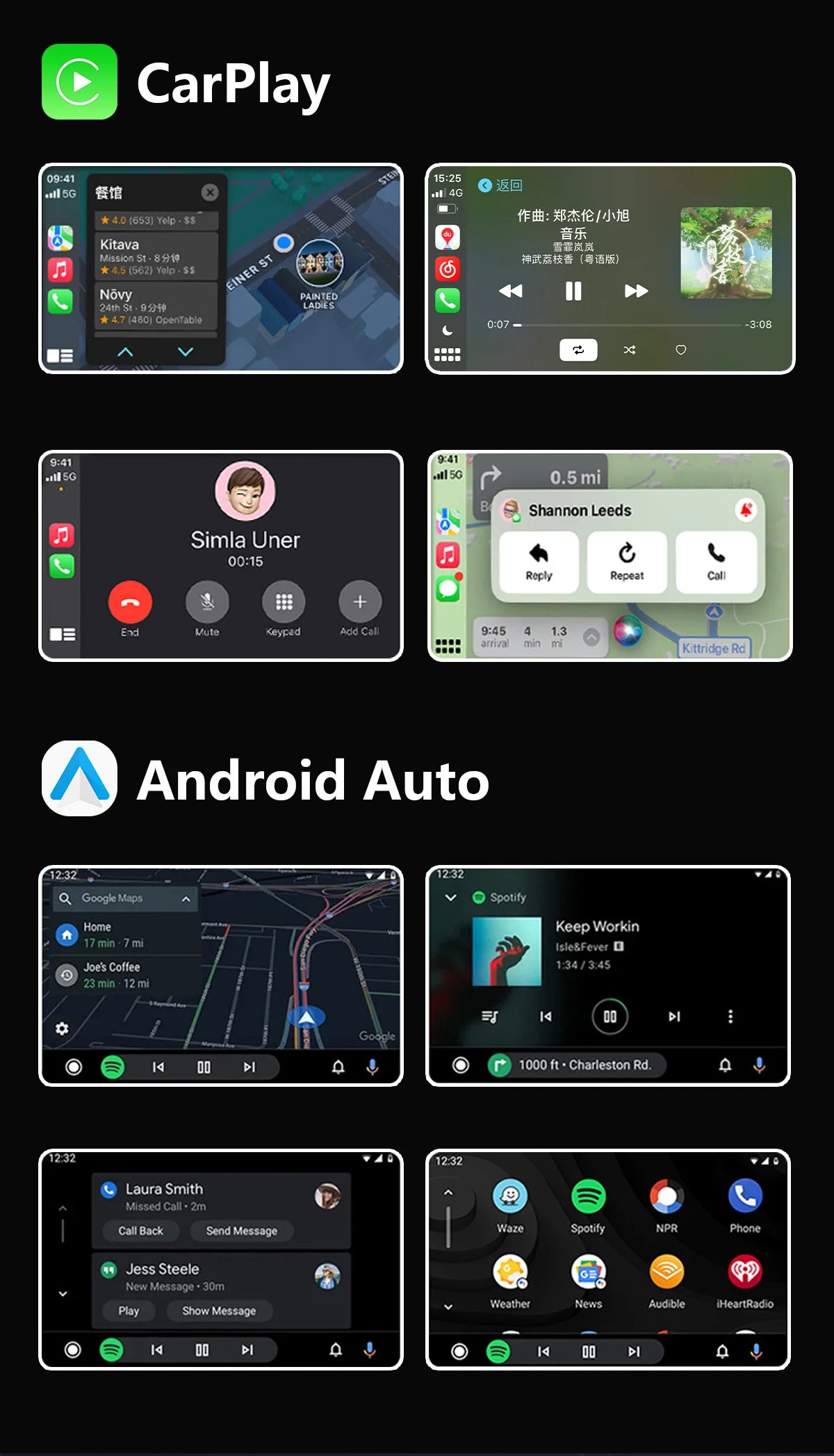 3-in-1 Car Video Smart Box with Android 12, CarPlay & WiFi