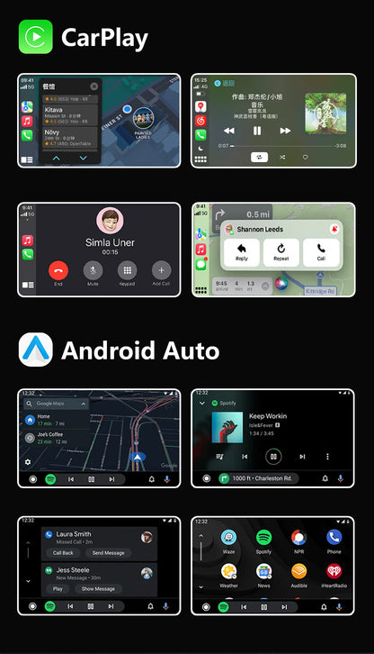 3-in-1 Car Video Smart Box with Android 12, CarPlay & WiFi