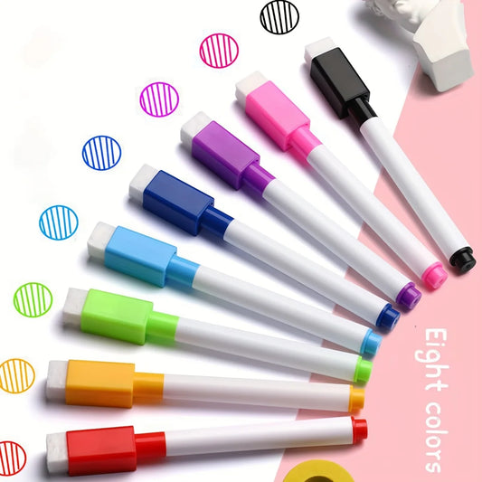 8pcs Bullet Tip Dry Erase Markers for Small Whiteboards