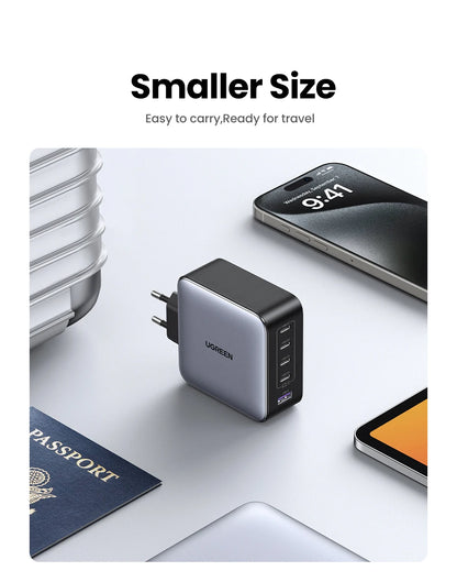 100W GaN Fast Charger – 5-Port USB-C PD QC4.0 Charger Hub