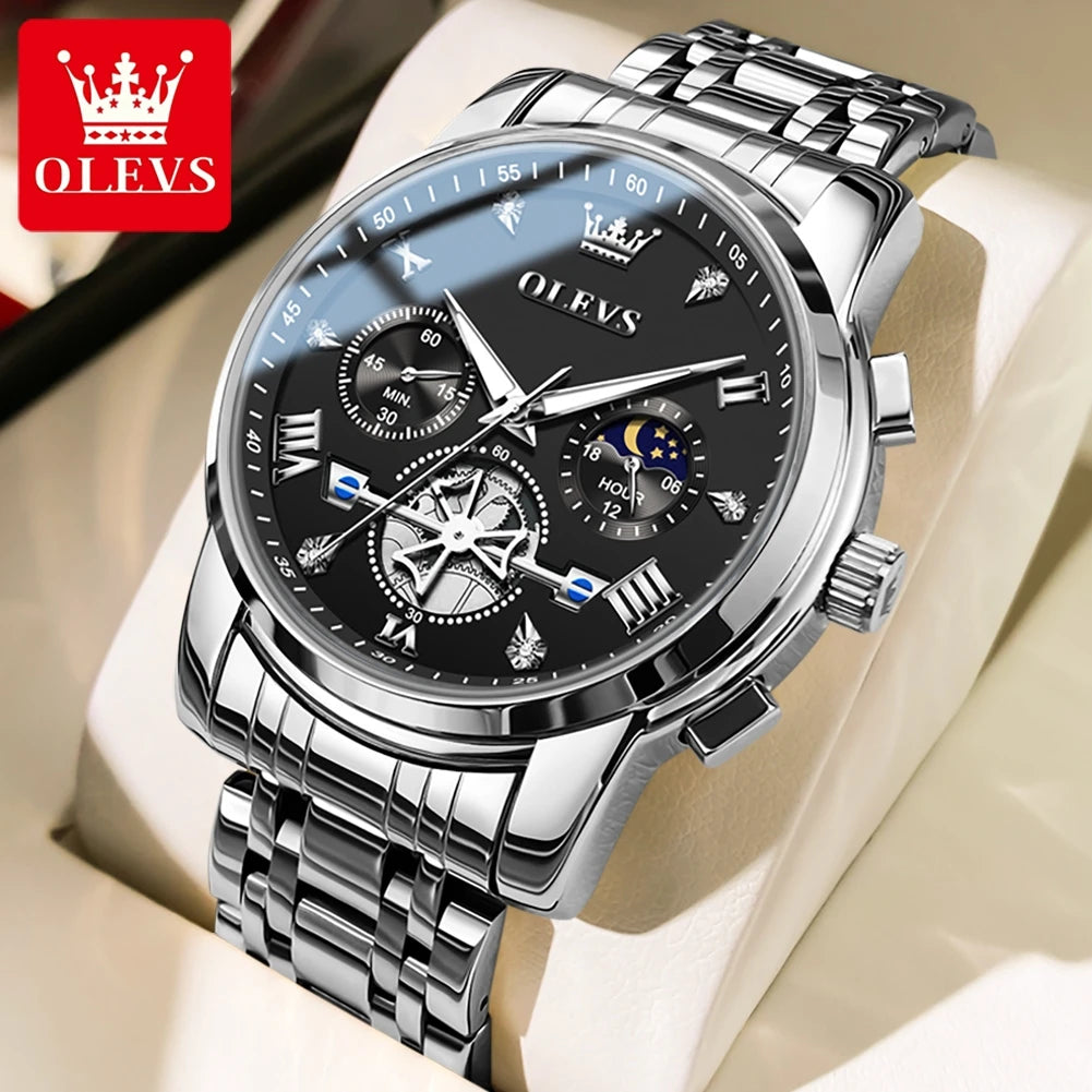 Cartmela 2856 Men’s Quartz Watch – Skeleton Flywheel Chronograph