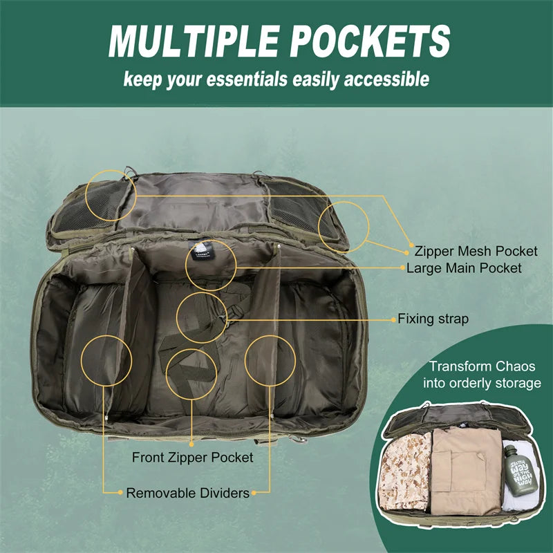 40L 60L 80L Large Tactical Duffle Backpack | Outdoor Camping & Travel Bag