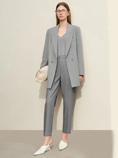 Women’s Straight Casual Pants – Summer Elastic Waist Office Wear