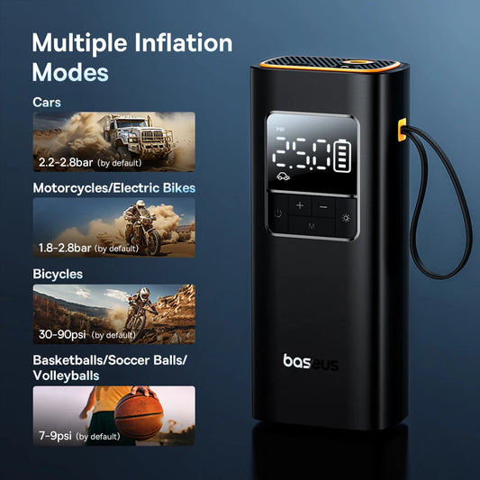 Wireless Portable Car Air Pump – Electric Tire Inflator with LCD
