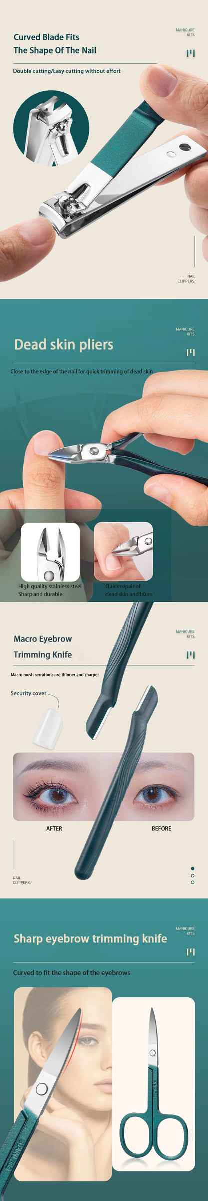 Professional Nail Care Kit - 7/10/12/18 Piece