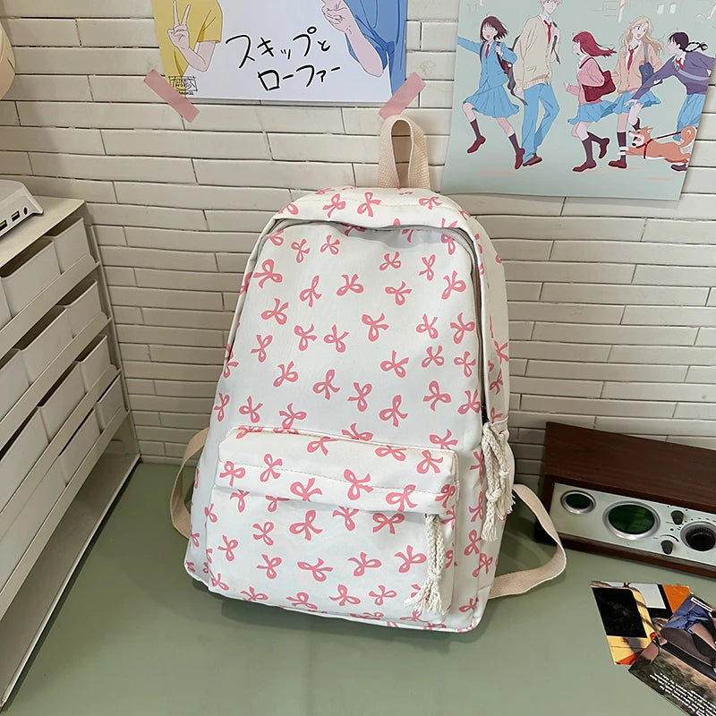 Waterproof Nylon Backpack for Women – Simple Solid Color Travel Bag