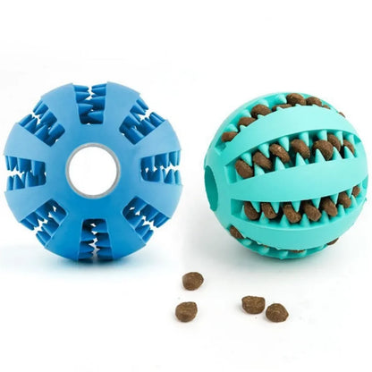 Dog Chew Toy Ball – Tough Rubber Teeth Cleaning Snack Ball