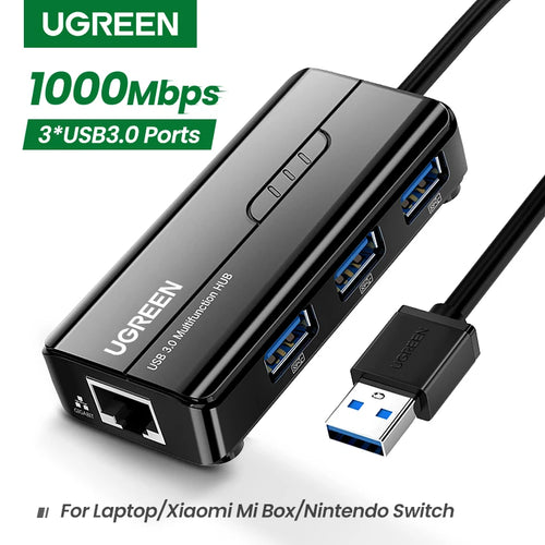 USB 3.0 1000Mbps Ethernet Adapter – RJ45 LAN Network Hub