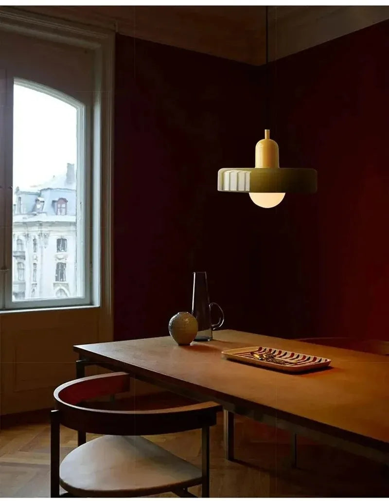 Nordic Retro Glass Pendant Lamp – E27 LED Indoor Chandelier