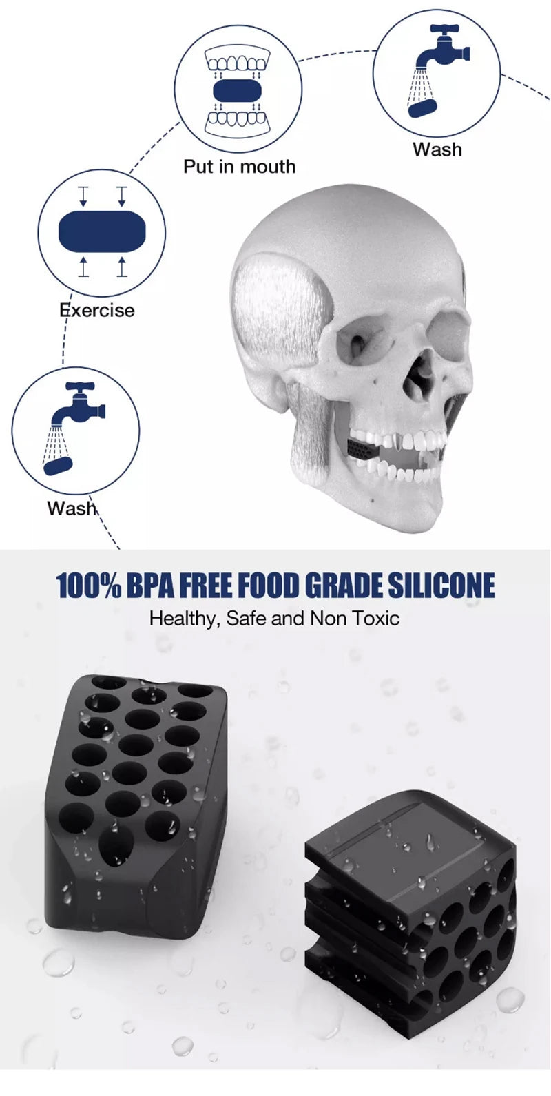 Silicone Jaw Exerciser & Facial Toner – Jawline Fitness Ball Tool