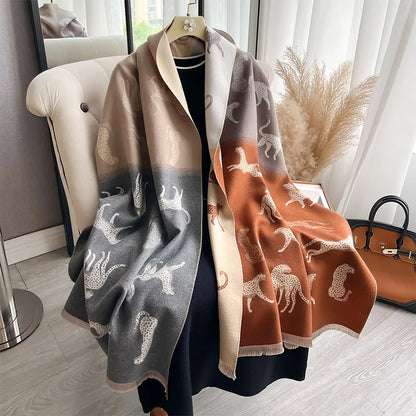 2024 Luxury Cashmere Travel Poncho – Warm Blanket Shawl Wrap