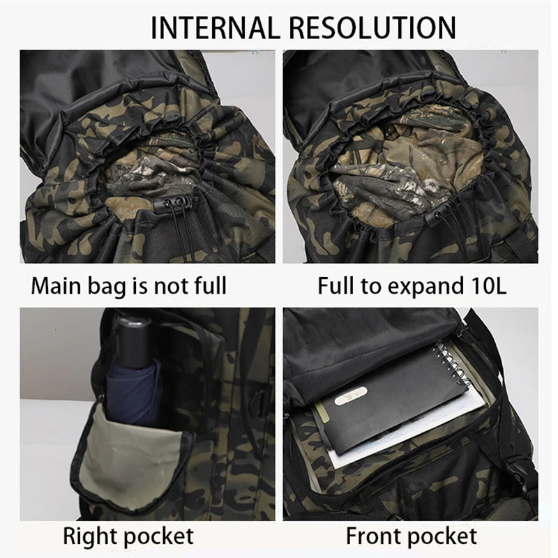 80L Large Capacity Waterproof Camouflage Outdoor Backpack