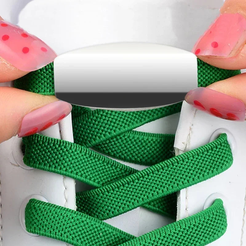No-Tie Elastic Shoelaces with Metal Lock | Quick Fit for All Shoes