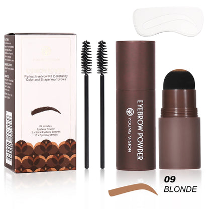 Eyebrow Stamp Stencil Kit – Waterproof Brow Makeup with 10 Stencils