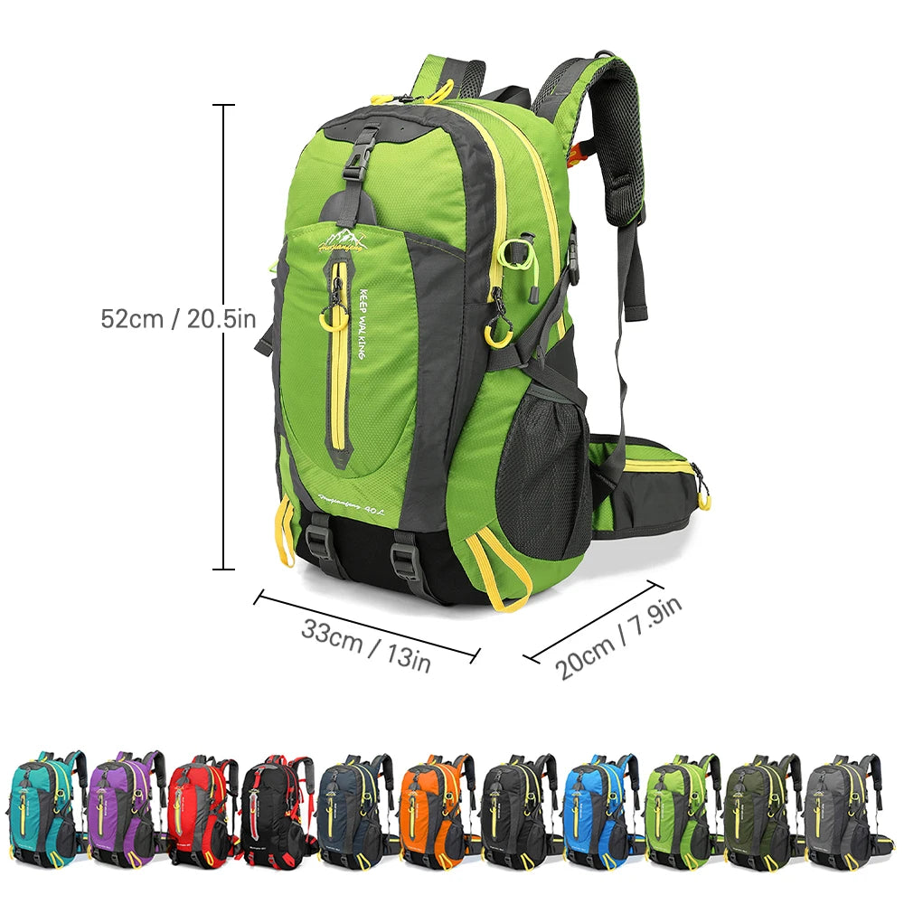 Cartmela 40L Water-Resistant Travel Backpack