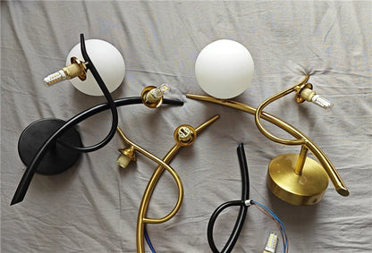 Nordic Modern Glass Ball Wall Lamp – LED Bed & Corridor Light