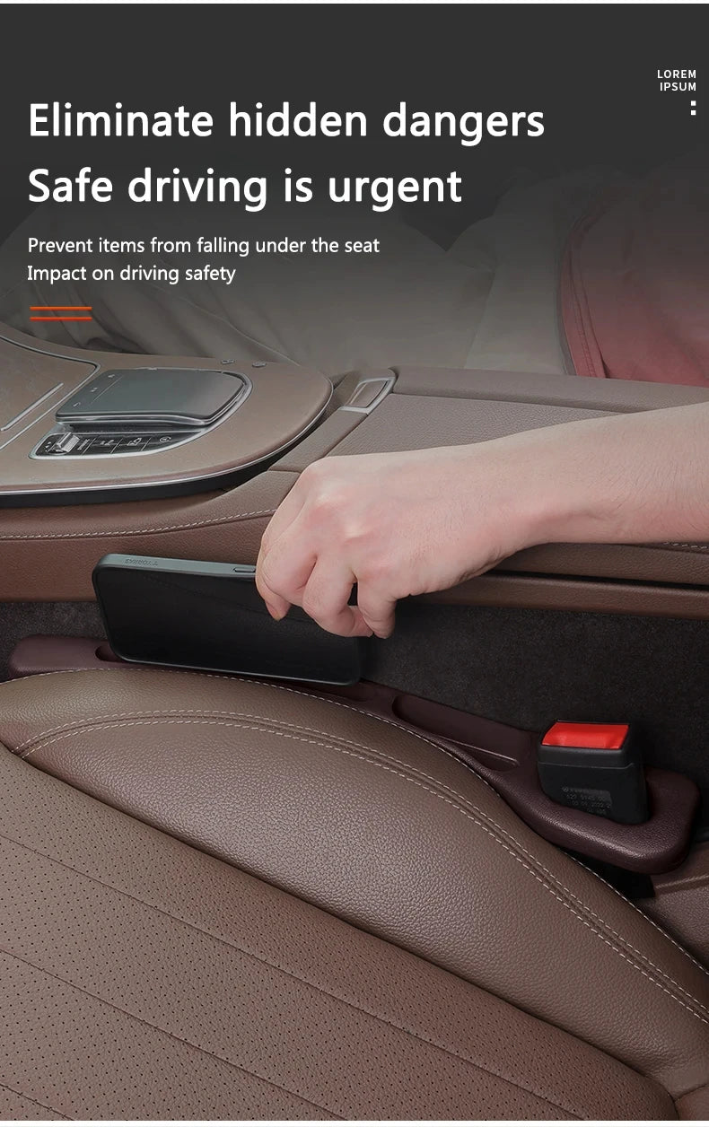 Car Seat Gap Filler Organizer – Waterproof Storage Plug with 2 Grooves