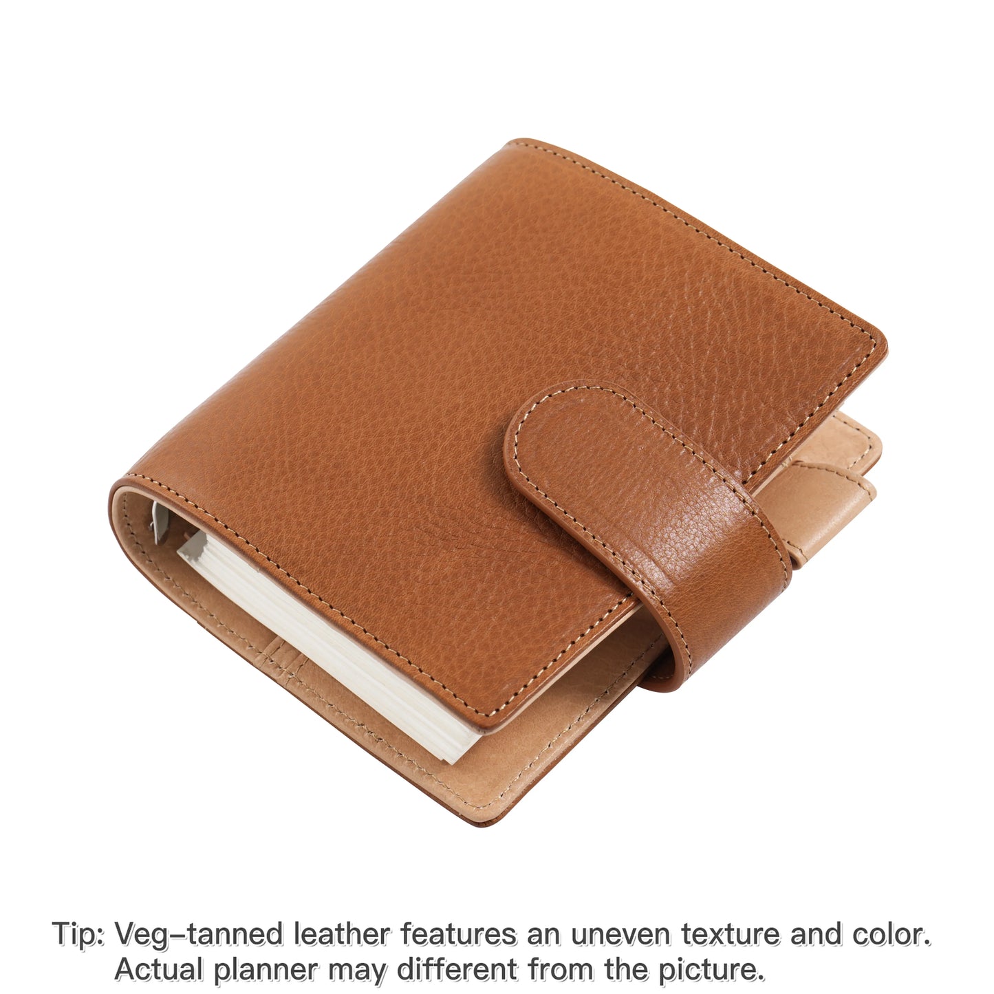 Pocket/A7 Ring Planner – 25mm Vegetable Tanned Leather Organizer