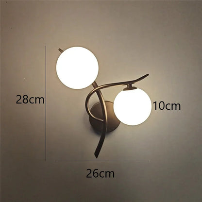 Nordic Modern Glass Ball Wall Lamp – LED Bed & Corridor Light