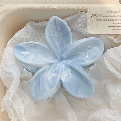 2 Pcs Marble Flower Hair Claw Clips – Cute Beach Hair Accessories