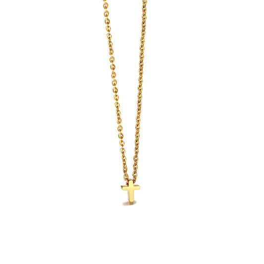 Gold Cross Necklace for Women – Stainless Steel Jesus Pendant