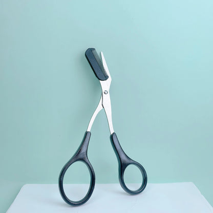 Pink Eyebrow Trimming Scissors with Comb – Precise Grooming Tool
