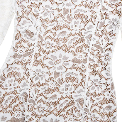 Women’s Elegant Lace Bodycon Dress – Long Sleeve Fishtail Evening Dress