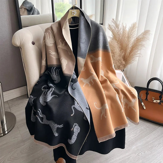 2024 Luxury Cashmere Travel Poncho – Warm Blanket Shawl Wrap