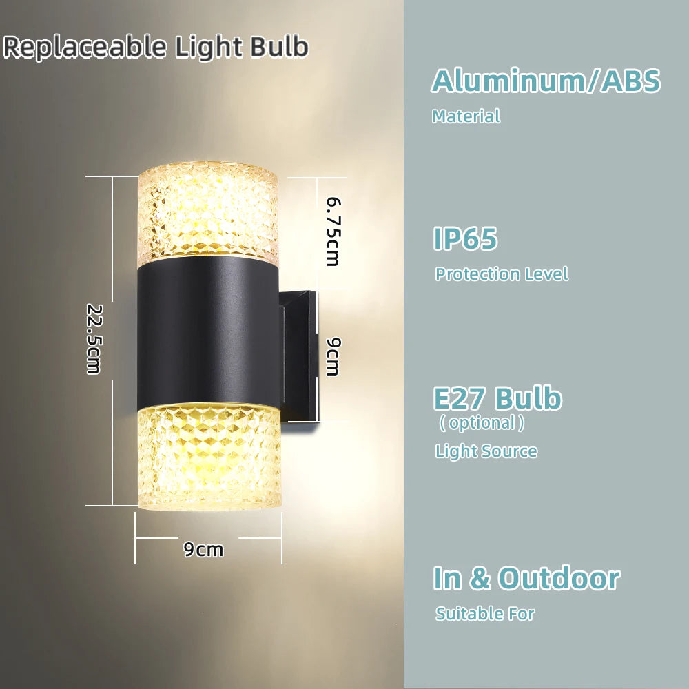 Outdoor Waterproof Street Wall Light – LED E27 Bulb Fixture