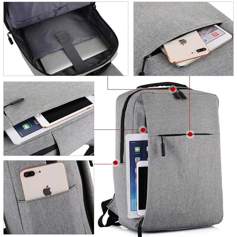 15.6" Waterproof Nylon Laptop Backpack with USB Charging Port