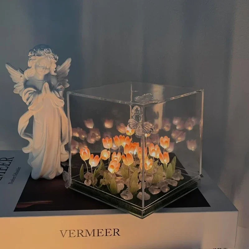 DIY Tulip Mirror Cube Lamp | Handmade Night Light Gift