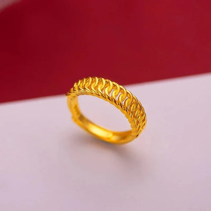 Gold Color Opening Rings for Couples – Dragon & Phoenix Design