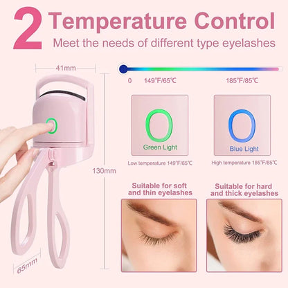 USB Heated Eyelash Curler – Quick Heat with 2 Temp Settings