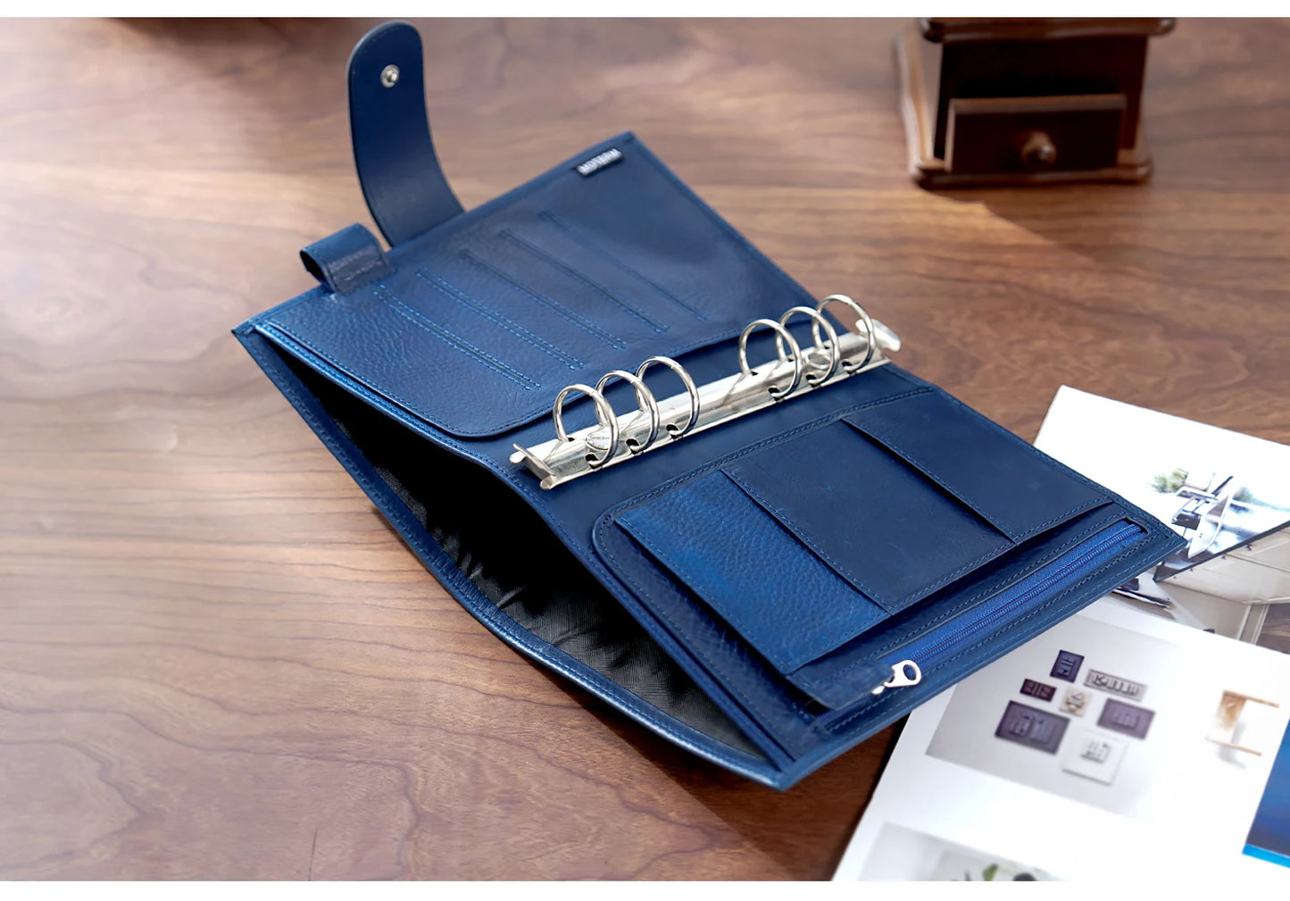 Full Grain Leather Planner with Rings – Personal Size Organizer