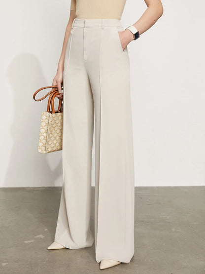 Women’s Wide Leg Chiffon Pants – High Waist Loose Office Trousers