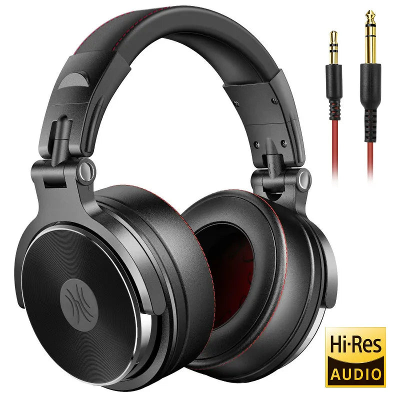 Professional Wired DJ Headphones – Over Ear with Mic & Hi-Res Audio