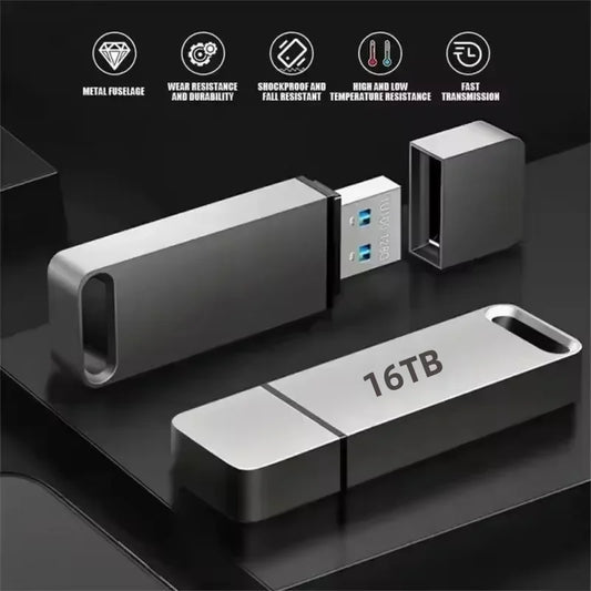 16TB USB3.2 Flash Drive – High-Speed Type-C Metal SSD Storage