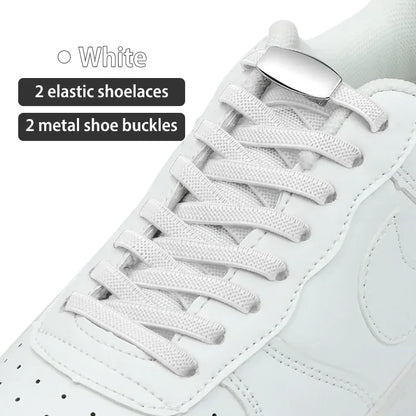 No-Tie Elastic Shoelaces with Metal Lock | Quick Fit for All Shoes