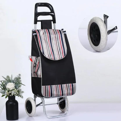 Folding Grocery Cart–Lightweight Aluminum Trolley with Climbing Wheels