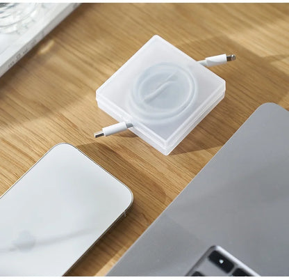 Portable Transparent Cable Organizer & Retractable Wire Winder