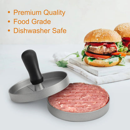 Non-Stick Burger Press with Wax Paper – Aluminum Patty Maker