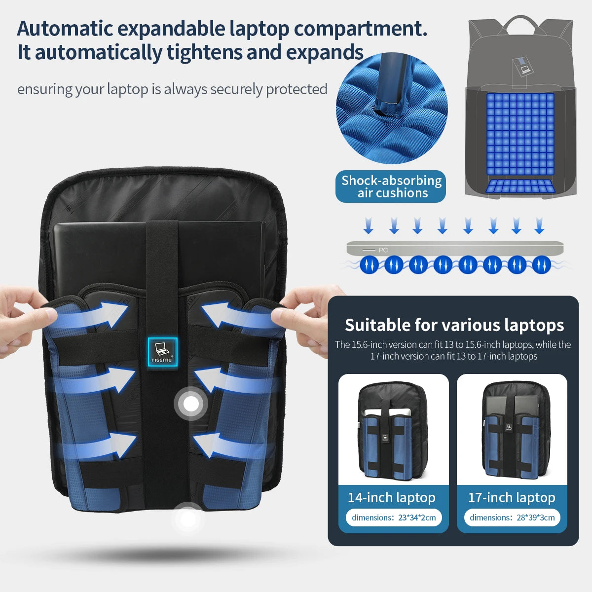 Travel Backpack for Men – Fits 14, 15.6 & 17 Inch Laptops