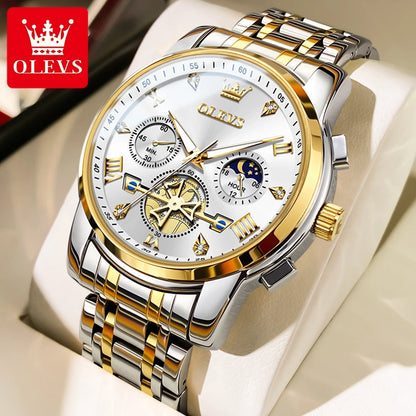 Cartmela 2856 Men’s Quartz Watch – Skeleton Flywheel Chronograph