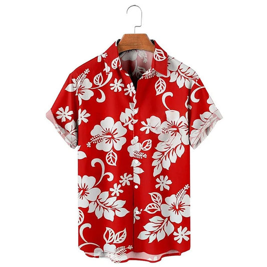 Men’s Slim Fit Floral Shirt – Tropical Short Sleeve Button-Up